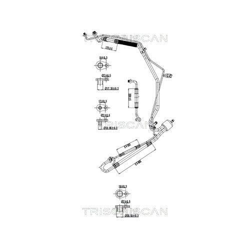 TRISCAN Hochdruck-/Niederdruckleitung, Klimaanlage 9010 28113