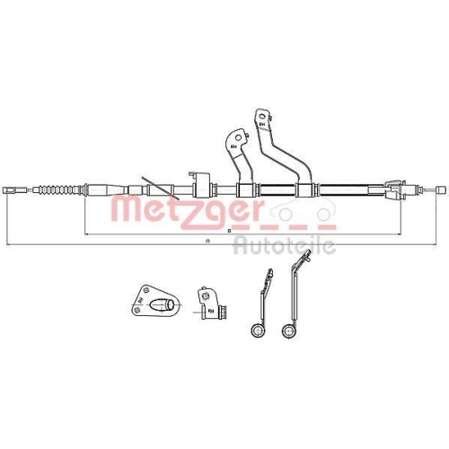 METZGER AUTOTEILE Seilzug, Feststellbremse 17.2580