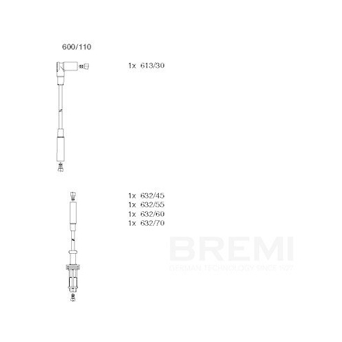 BREMI Z&uuml;ndleitungssatz 600/110
