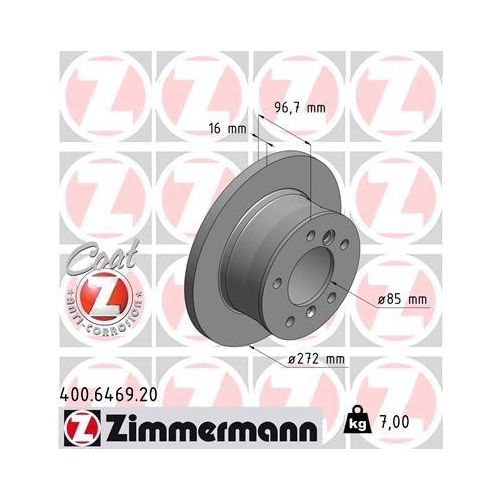 ZIMMERMANN Bremsscheibe COAT Z 400.6469.20