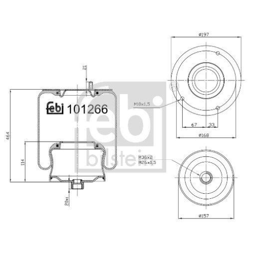 FEBI BILSTEIN Federbalg, Luftfederung 101266