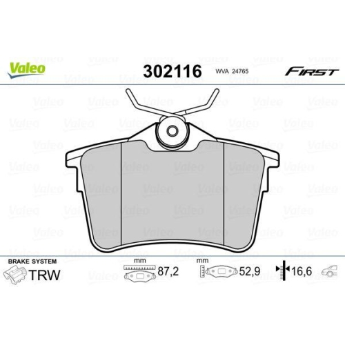 VALEO Bremsbelagsatz, Scheibenbremse FIRST 302116