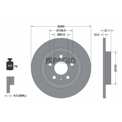 PAGID Bremsscheibe 56238NC