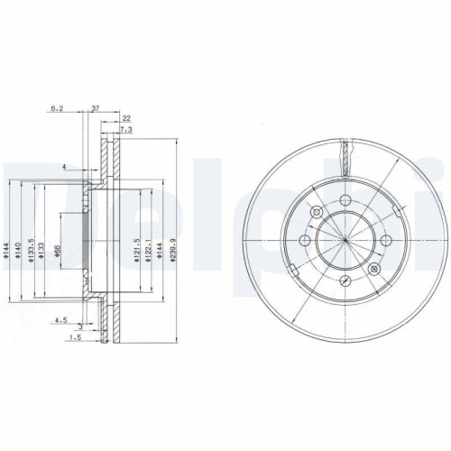 DELPHI Bremsscheibe BG2290