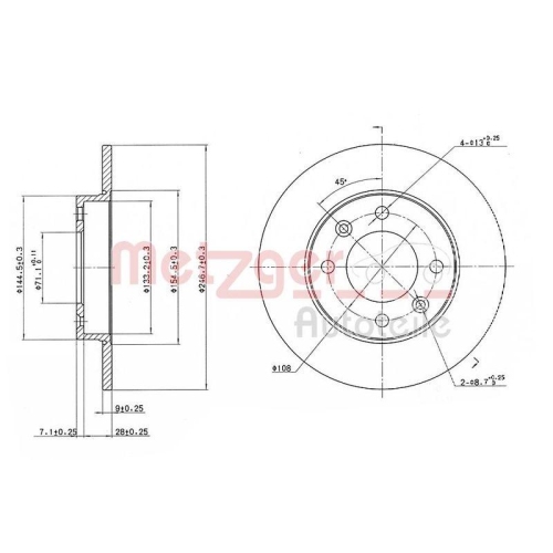 METZGER AUTOTEILE Bremsscheibe 6110094