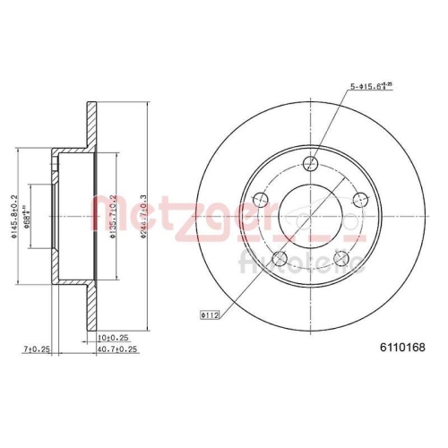 METZGER AUTOTEILE Bremsscheibe 6110168