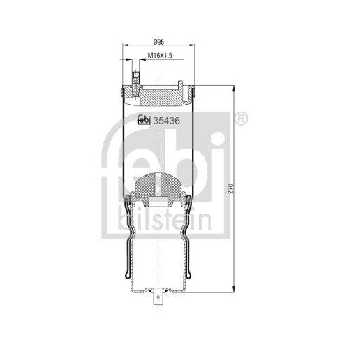 FEBI BILSTEIN Federbalg, Fahrerhauslagerung 35436