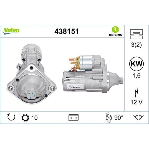 VALEO Starter VALEO ORIGINS - NEW O.E. TECHNOLOGIE 438151