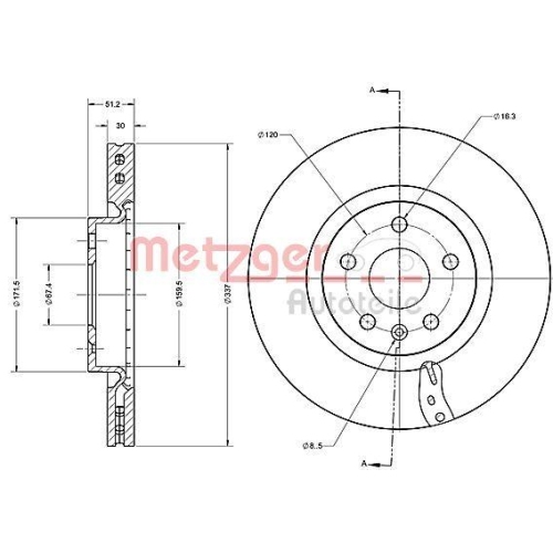 METZGER AUTOTEILE Bremsscheibe 6110698