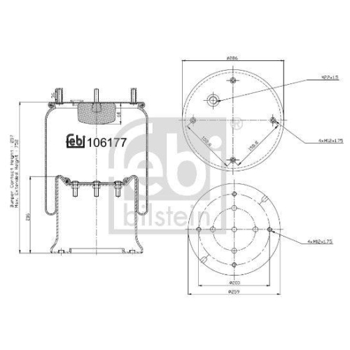 FEBI BILSTEIN Federbalg, Luftfederung 106177