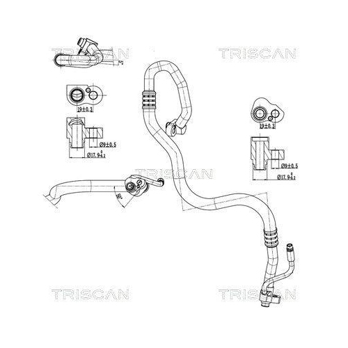 TRISCAN Hochdruck-/Niederdruckleitung, Klimaanlage 9010 11036