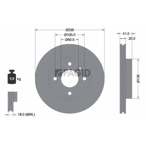 PAGID Bremsscheibe 55787NC