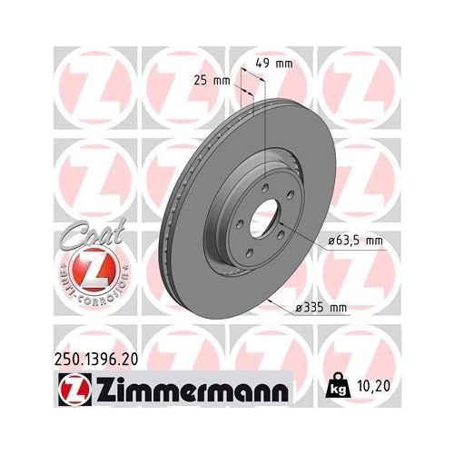 ZIMMERMANN Bremsscheibe COAT Z 250.1396.20