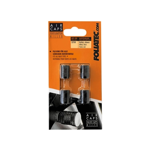 AIRCAPS Ventilkappen Milled, schwarz Foliatec 32708