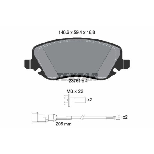 TEXTAR Bremsbelagsatz, Scheibenbremse 2376101