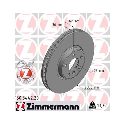 ZIMMERMANN Bremsscheibe COAT Z 150.3442.20