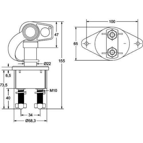 HELLA Hauptschalter, Batterie 6EK 002 843-187