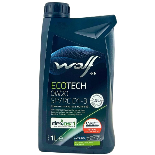 Motor&ouml;l Motoren&ouml;l Wolf EcoTech 0W-20 SP/RC D1-3 1 Liter Flasche 1051997