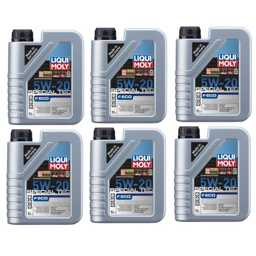 6x LIQUI MOLY Motor&ouml;l Special Tec F Eco, 5W-20, 1-Liter Kanister 3840 - 6 Liter