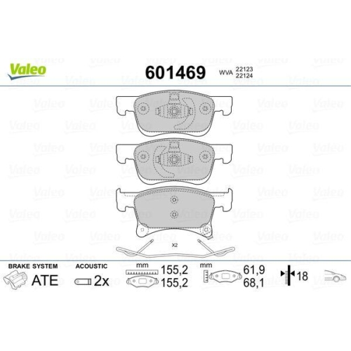 VALEO Bremsbelagsatz, Scheibenbremse 601469