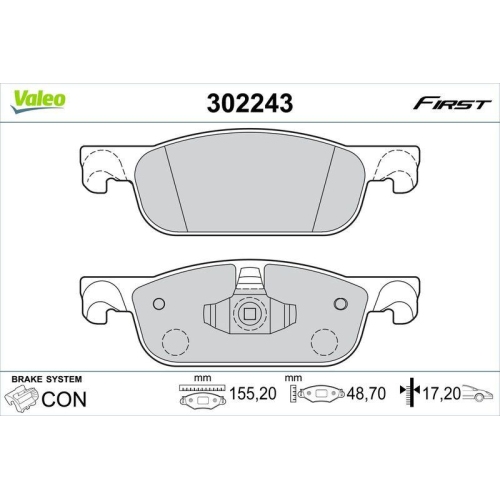 VALEO Bremsbelagsatz, Scheibenbremse FIRST 302243