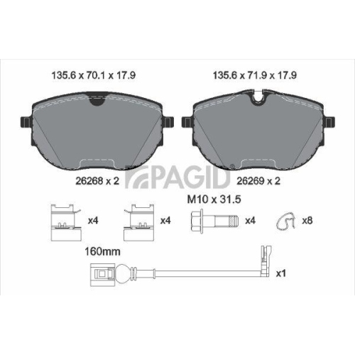 PAGID Bremsbelagsatz, Scheibenbremse T2893N