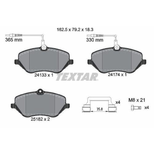 TEXTAR Bremsbelagsatz, Scheibenbremse Q+ 2413303