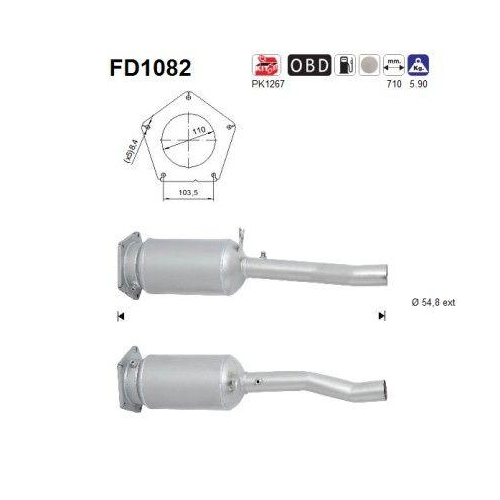 AS Ru&szlig;-/Partikelfilter, Abgasanlage FD1082