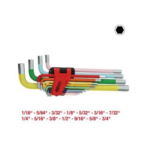 Innensechskant-Winkelstiftschl&uuml;ssel-Satz, extra lang, 14-tlg Zoll KS TOOLS