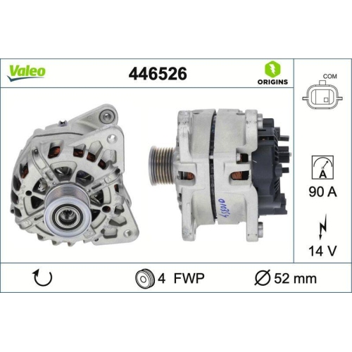 VALEO Generator VALEO ORIGINS - NEW O.E. TECHNOLOGIE 446526