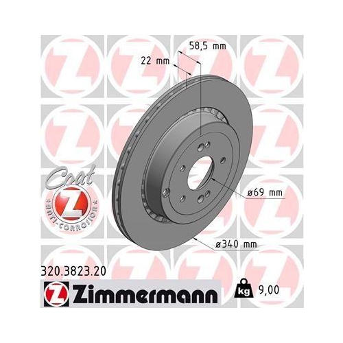 ZIMMERMANN Bremsscheibe COAT Z 320.3823.20