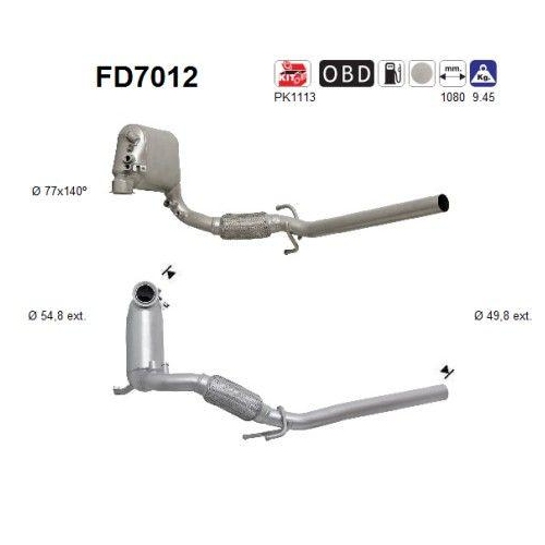 AS Ru&szlig;-/Partikelfilter, Abgasanlage FD7012