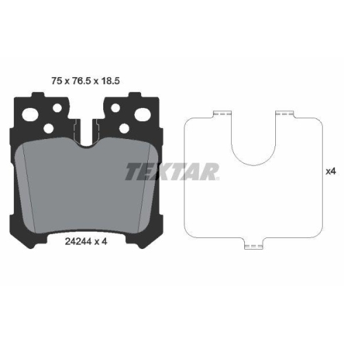 TEXTAR Bremsbelagsatz, Scheibenbremse 2424401