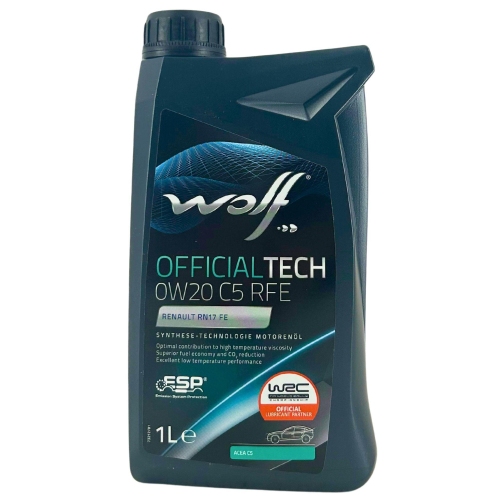 Motor&ouml;l Motoren&ouml;l Wolf OfficialTech 0W-20 C5 RFE 1 Liter Flasche 1051983