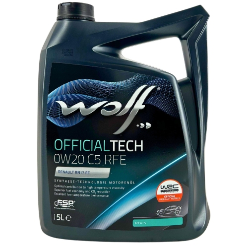 Motor&ouml;l Motoren&ouml;l Wolf OfficialTech 0W-20 C5 RFE 5 Liter Kanister 1051984