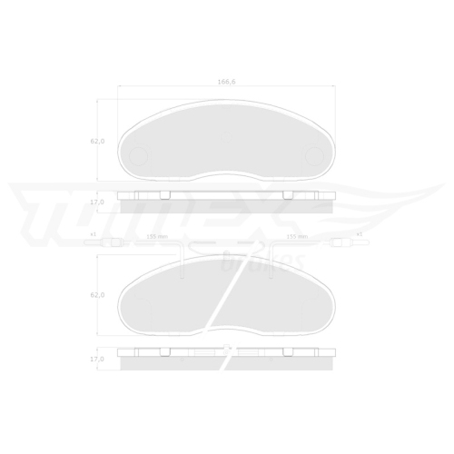 TOMEX Brakes Bremsbelagsatz, Scheibenbremse TX 15-18