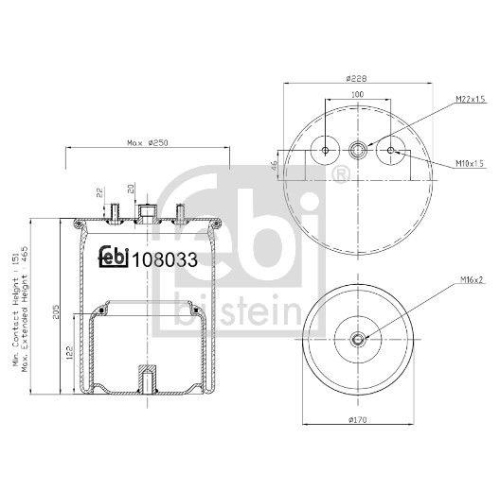 FEBI BILSTEIN Federbalg, Luftfederung febi Plus 108033
