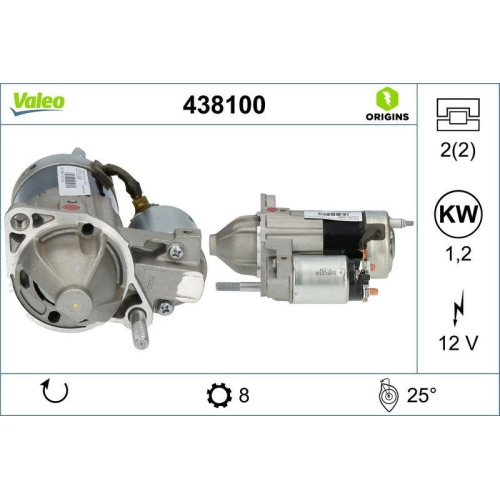 VALEO Starter VALEO ORIGINS - NEW O.E. TECHNOLOGIE 438100