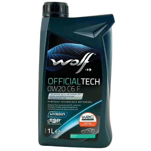 Motor&ouml;l Motoren&ouml;l Wolf OfficialTech 0W-20 C6 F 1 Liter Flasche 1051987