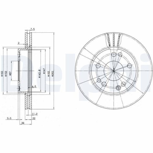 DELPHI Bremsscheibe BG2397