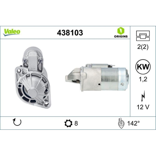 VALEO Starter VALEO ORIGINS - NEW O.E. TECHNOLOGIE 438103