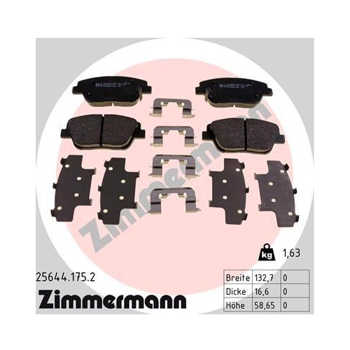 ZIMMERMANN Bremsbelagsatz, Scheibenbremse 25644.175.2