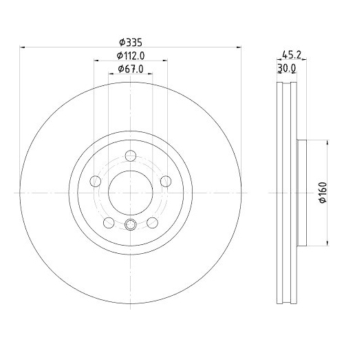 HELLA Bremsscheibe PRO HC 8DD 355 133-111