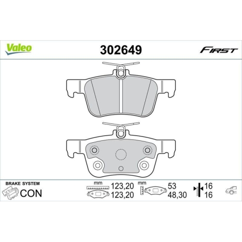 VALEO Bremsbelagsatz, Scheibenbremse FIRST 302649