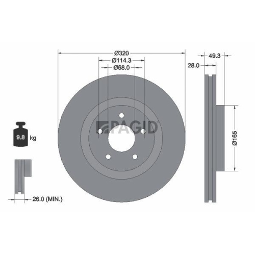 PAGID Bremsscheibe 55994NC