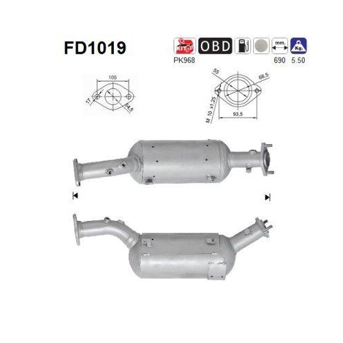 AS Ru&szlig;-/Partikelfilter, Abgasanlage FD1019