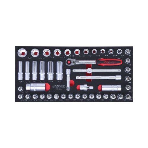 SCS 3/8 Zoll Steckschl&uuml;ssel-Satz, 46-tlg in 1/3 Systemeinlage KS TOOLS 713.4046