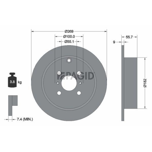 PAGID Bremsscheibe 54262NC