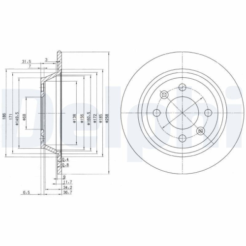 DELPHI Bremsscheibe BG2420