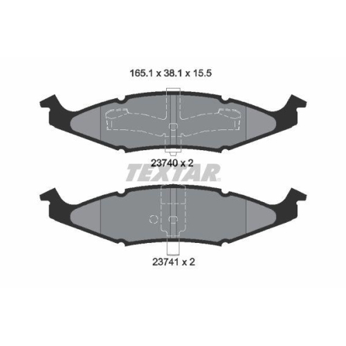 TEXTAR Bremsbelagsatz, Scheibenbremse 2374001